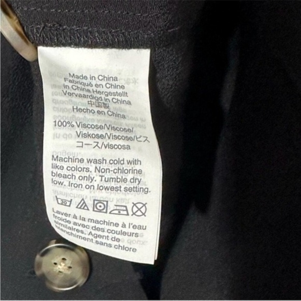 Madewell Black Side-Button V neck Short Sleeve Easy Mini Sun Dress Sundress - Picture 7 of 9